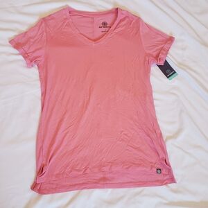 Women's Large Soft Pink V-Neck T-Shirt